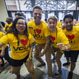 Group of students in I love vcu shirts posing for the camera